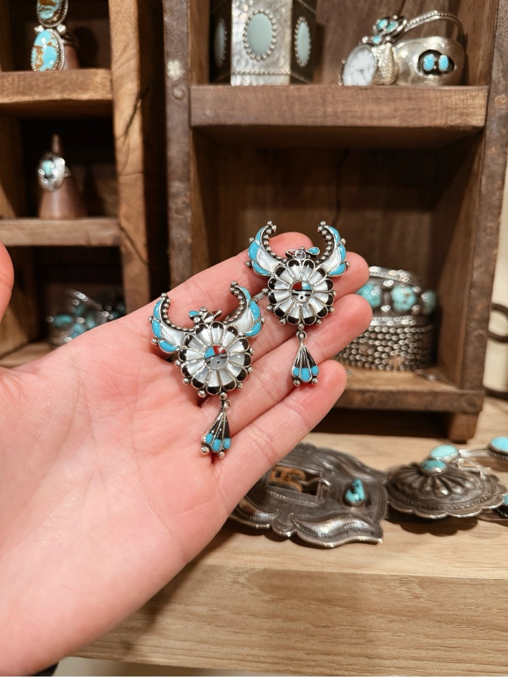Authentic Zuni Inlay Earrings